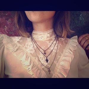 Triple cross necklace